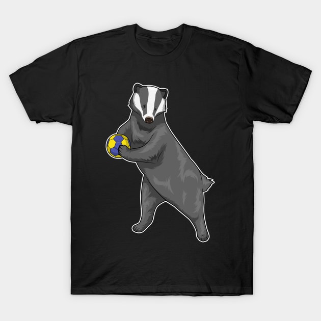 Honey badger Handball player Handball T-Shirt by Markus Schnabel